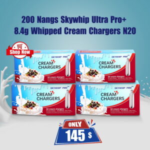 200 Nangs Skywhip Ultra Pro+ 8.4g Whipped Cream Chargers N20